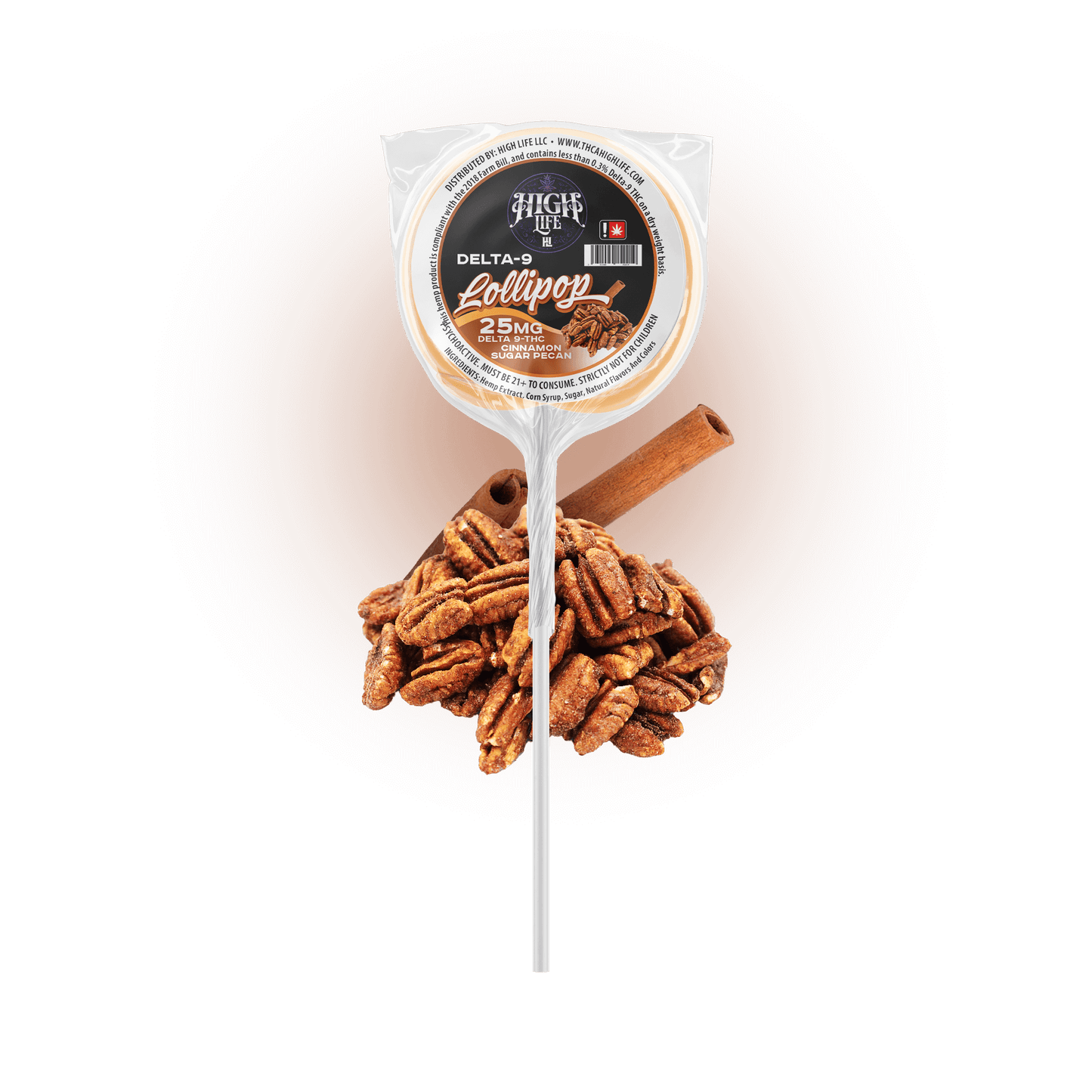 Delta 9 THC Lollipops | 25mg | Cinnamon Sugar Pecan image 0