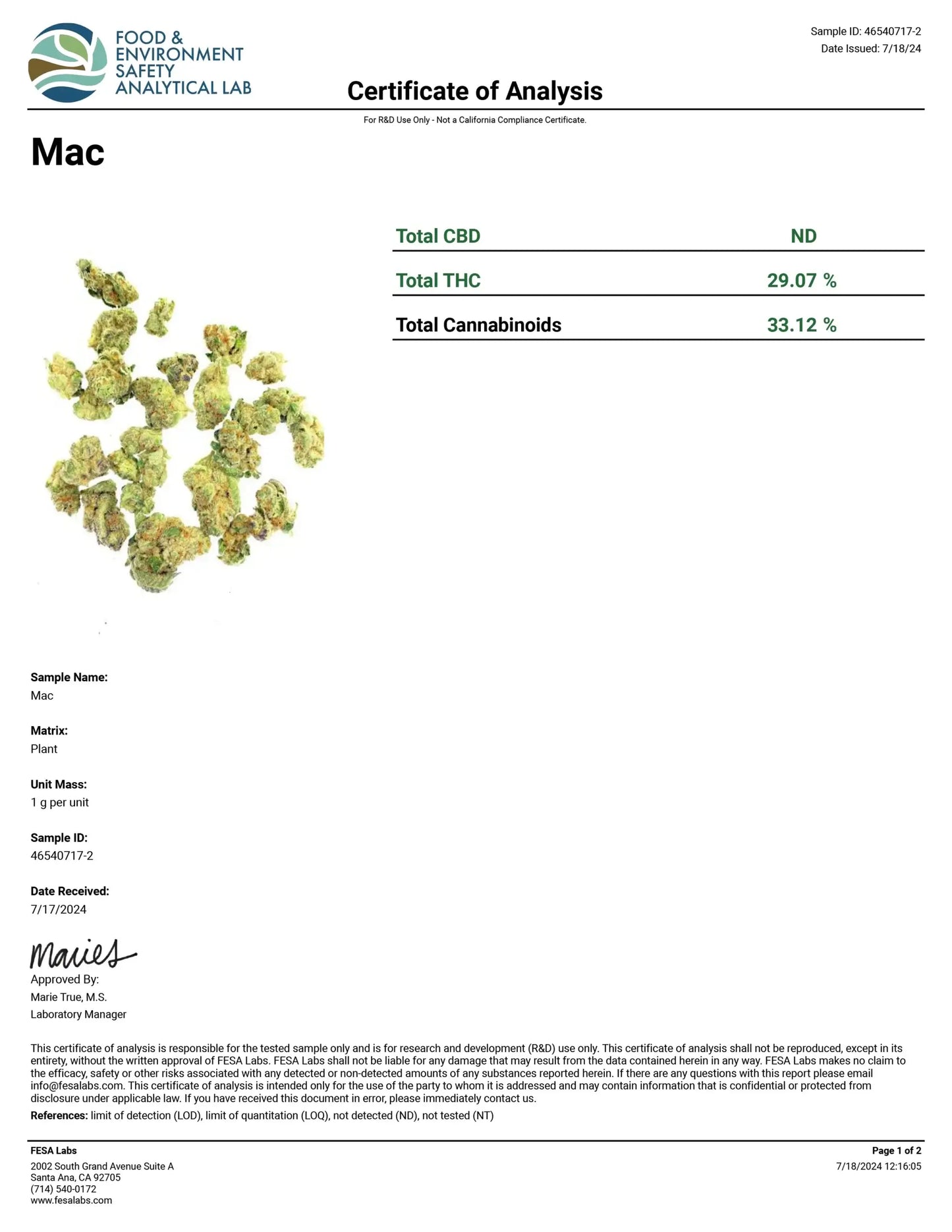 THCA Flower- MAC | 1oz image 2