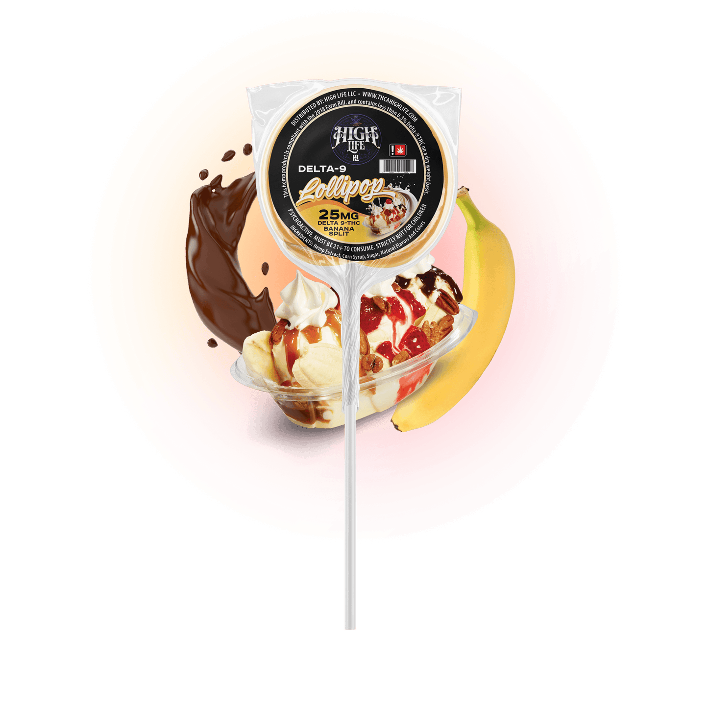Delta 9 THC Lollipops | 25mg | Banana Split image 0