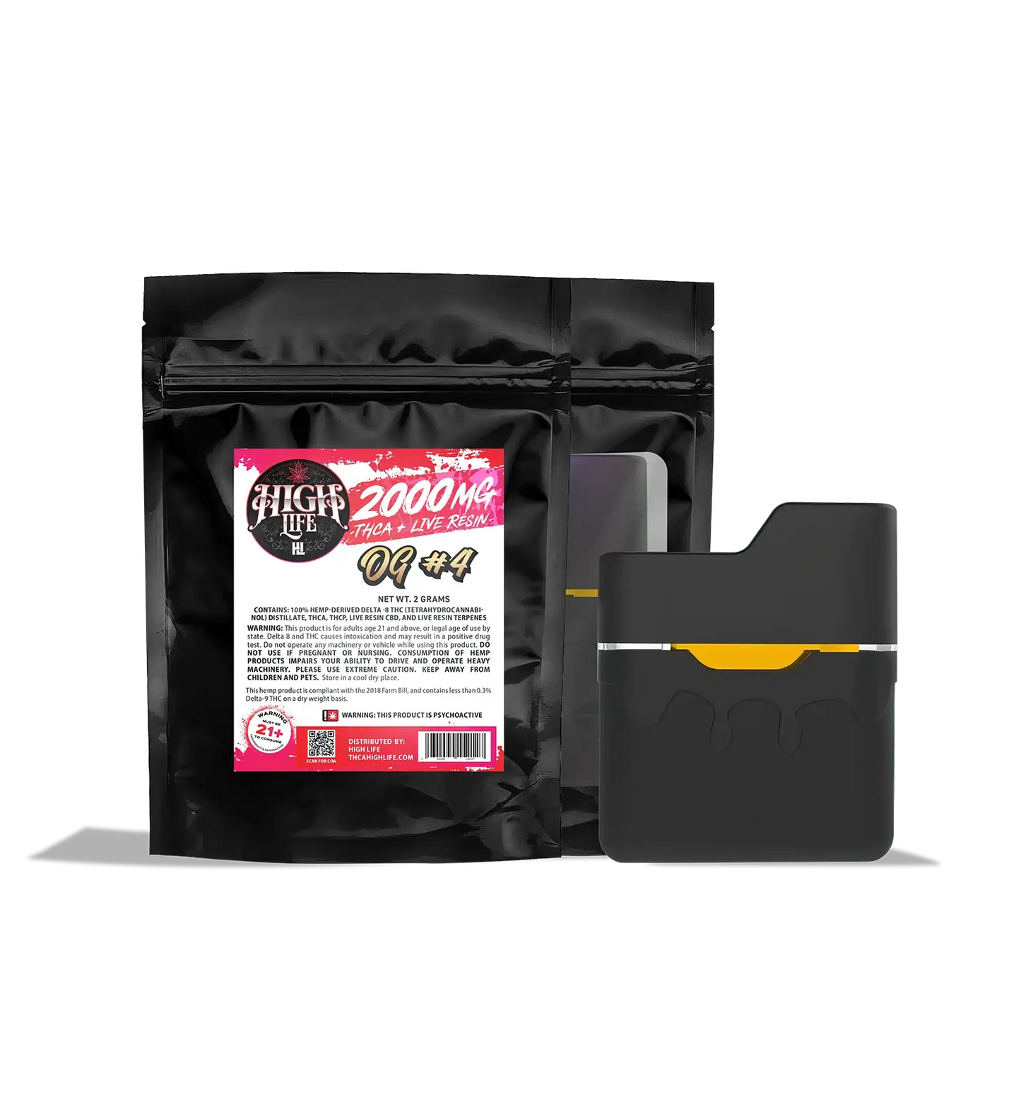 High Life THCA Cartridge 2G | 2000mg - OG #4 image