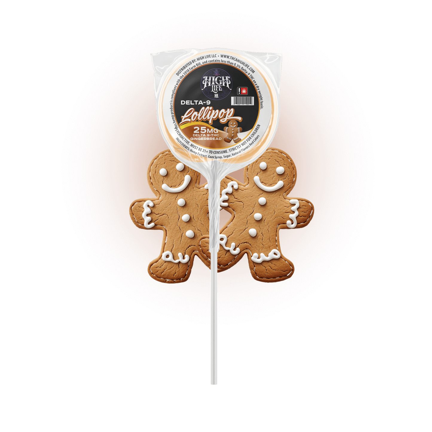 Delta 9 THC Lollipops | 25mg | Gingerbread image 0