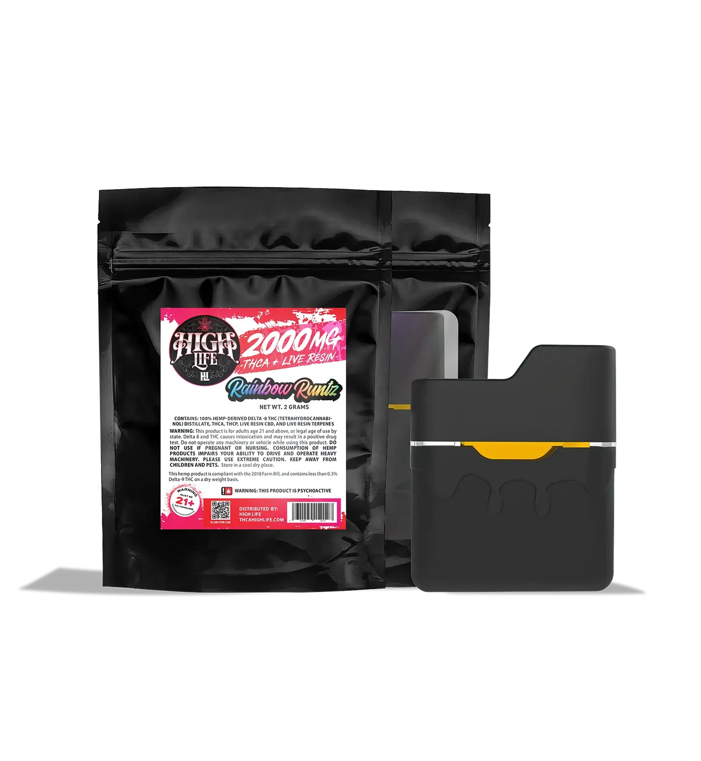 High Life THCA Cartridge 2G | 2000mg - Rainbow Runtz image