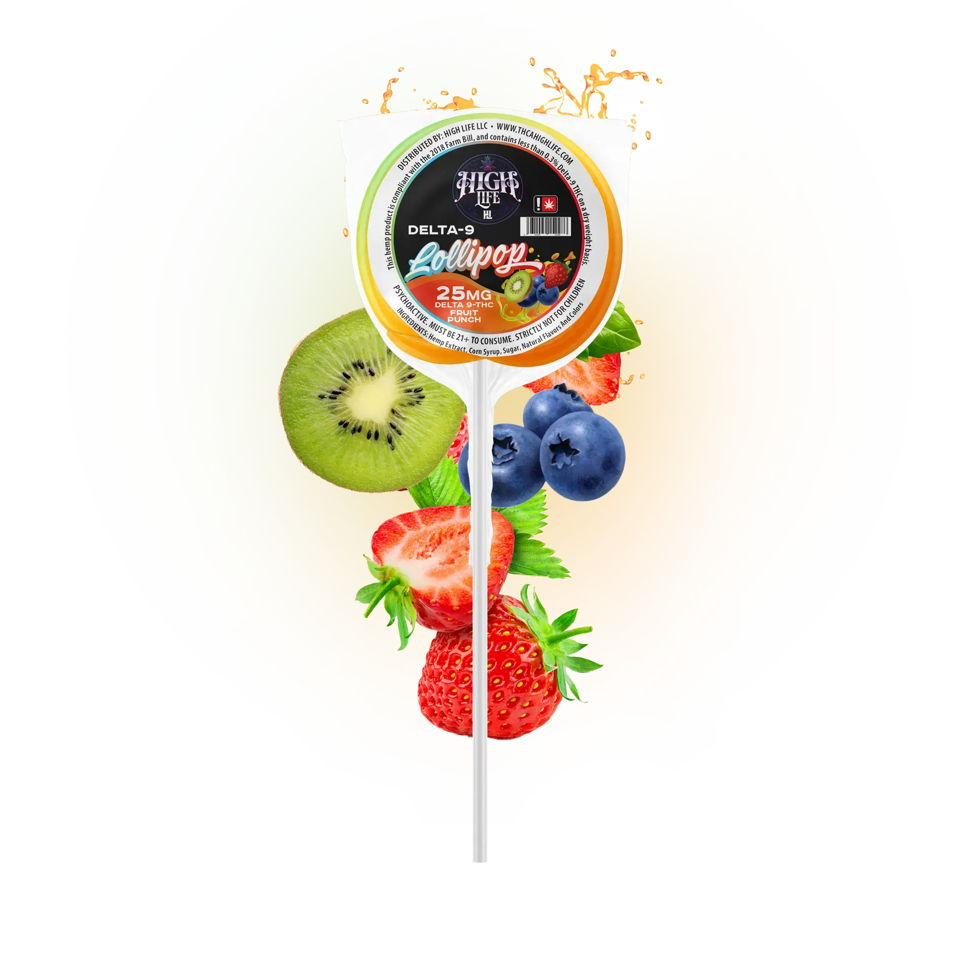 Delta 9 THC Lollipops | 25mg | Fruit Punch image 0