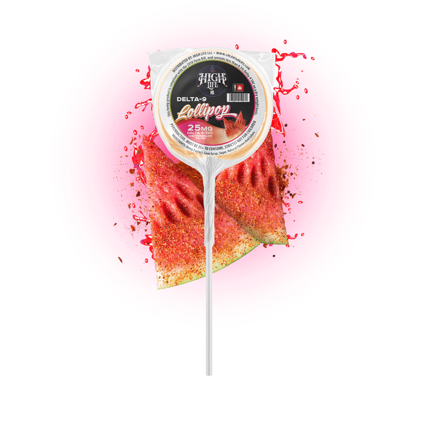 Delta 9 THC Lollipops | 25mg | Watermelon Tajin image 0