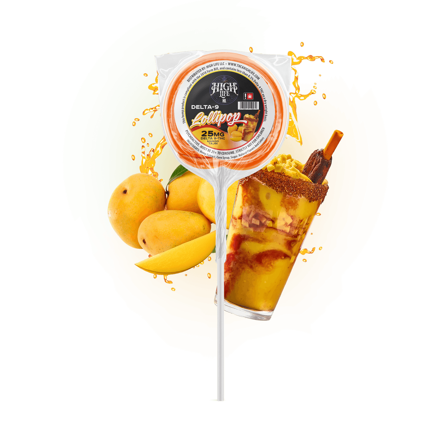Delta 9 THC Lollipops | 25mg | Mango Tajin image 0